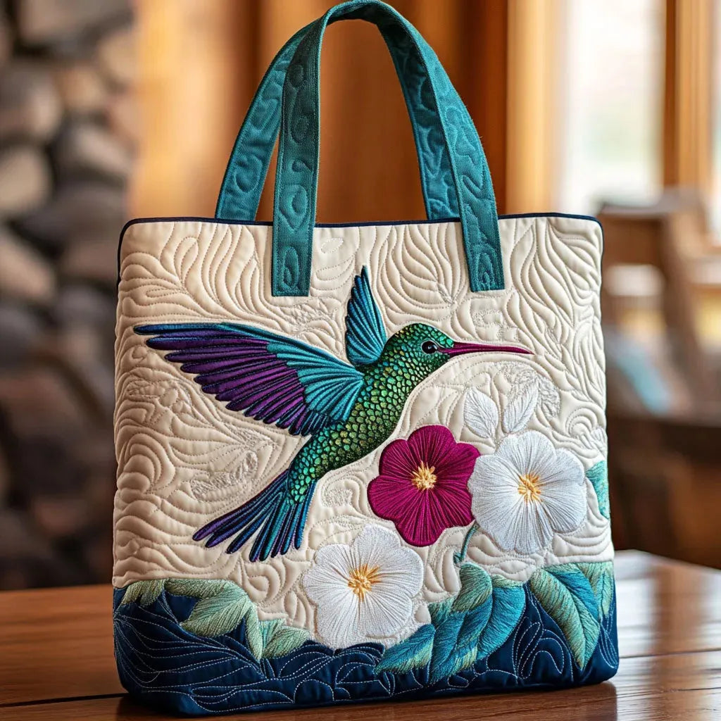 Bolso Tote Acolchado Flor Blanca