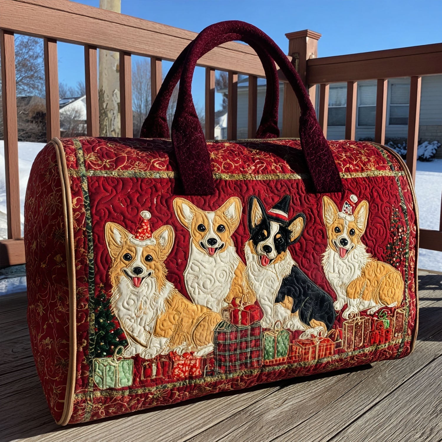 Bolsa de viagem acolchoada Merry Corgmas