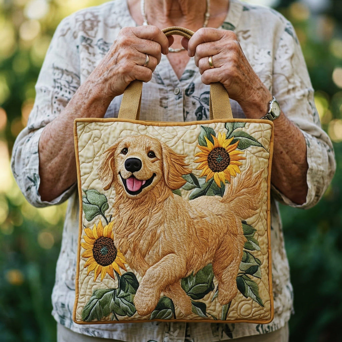 Bolsa Tote Acolchada Golden