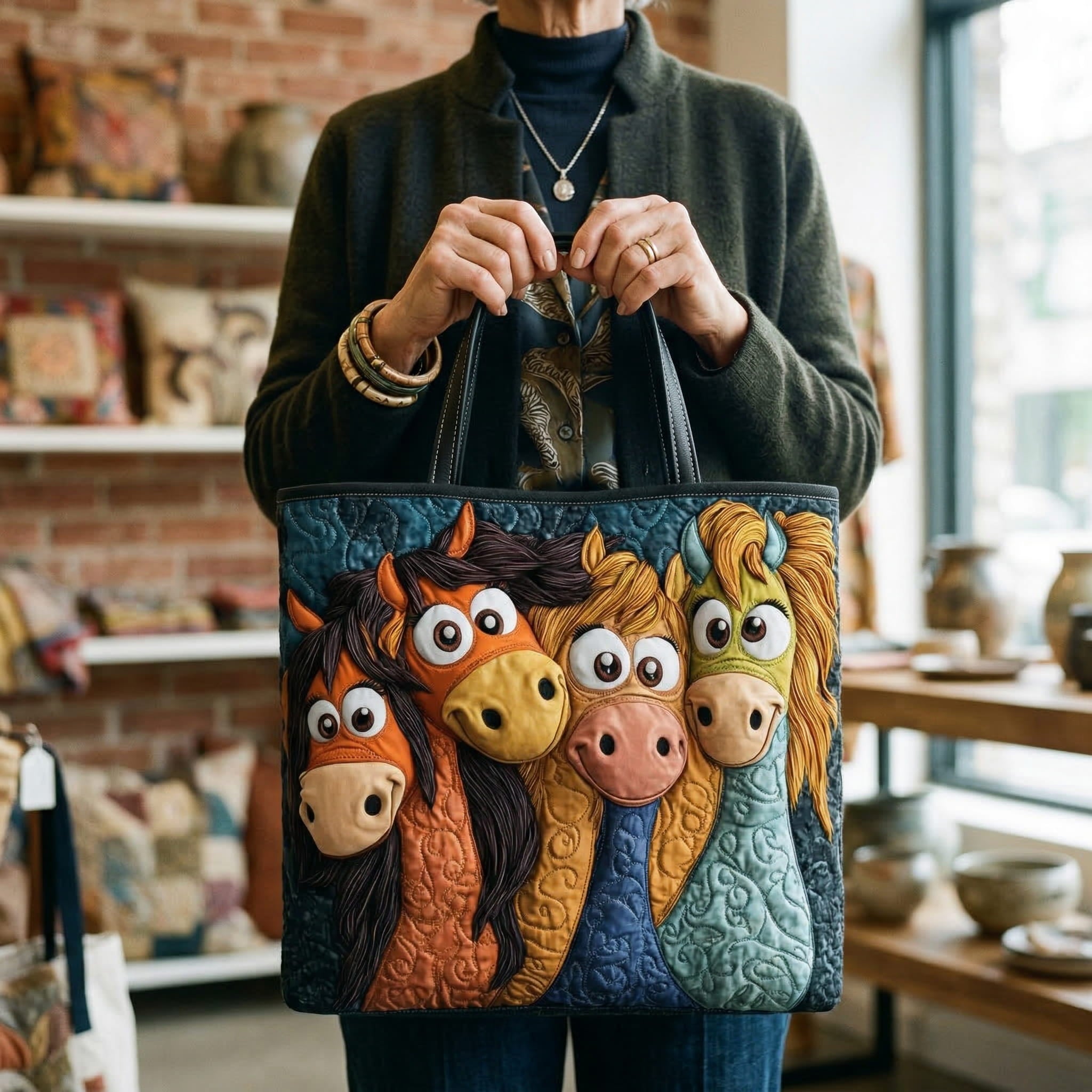 Bolso Tote Artesanal Pónei Divertido