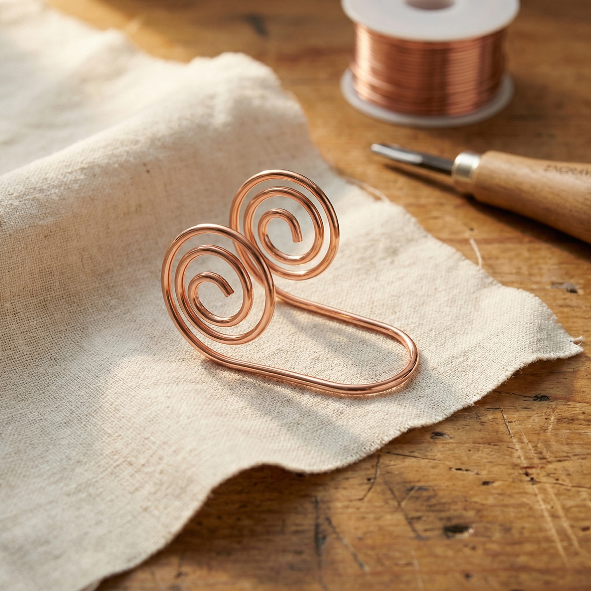 Pulsera de Cobre Artesanal en Espiral
