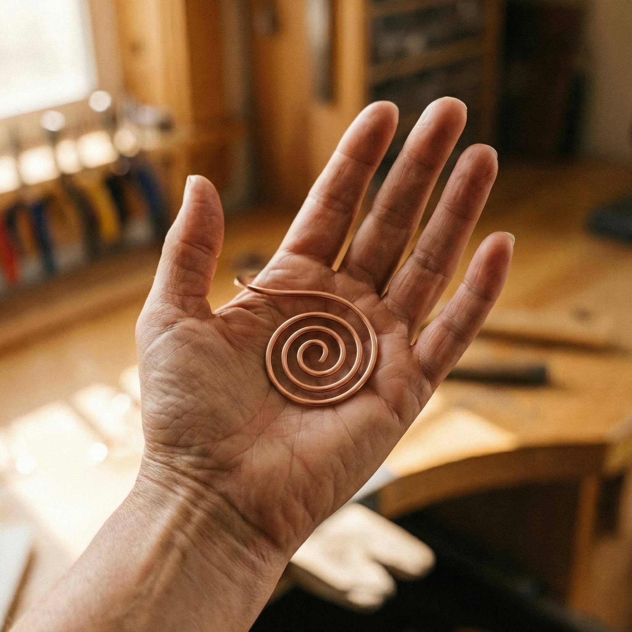 Pulsera de Cobre Artesanal en Espiral