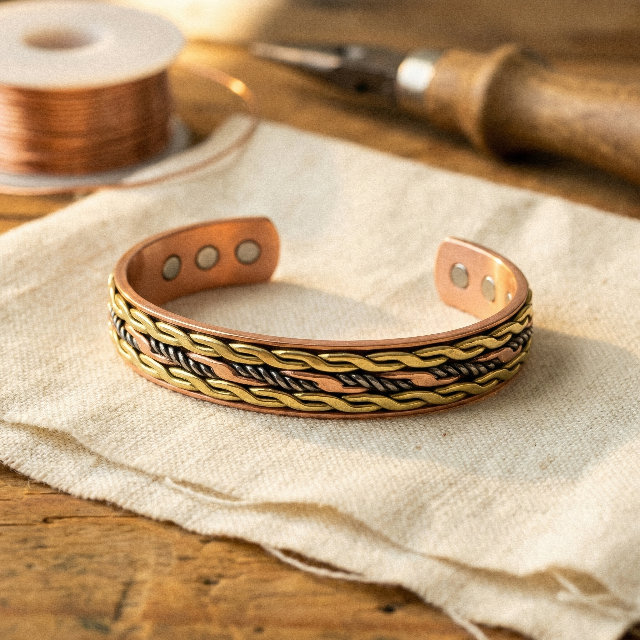 Pulsera de Cobre Tejida