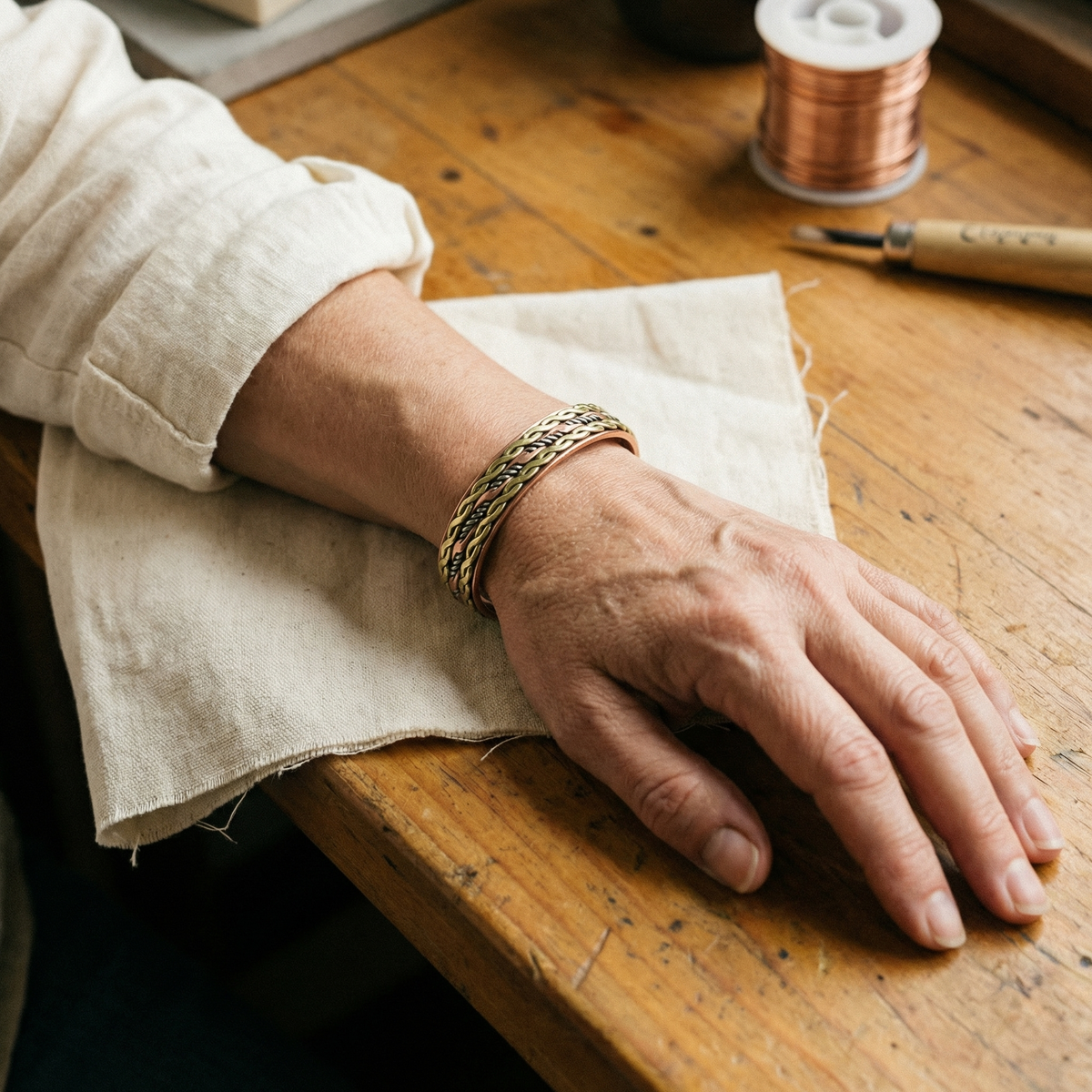 Pulsera de Cobre Tejida