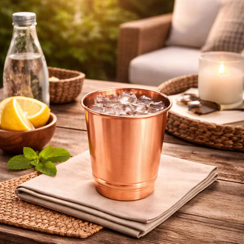 350 ml Vaso de Cobre Estriado