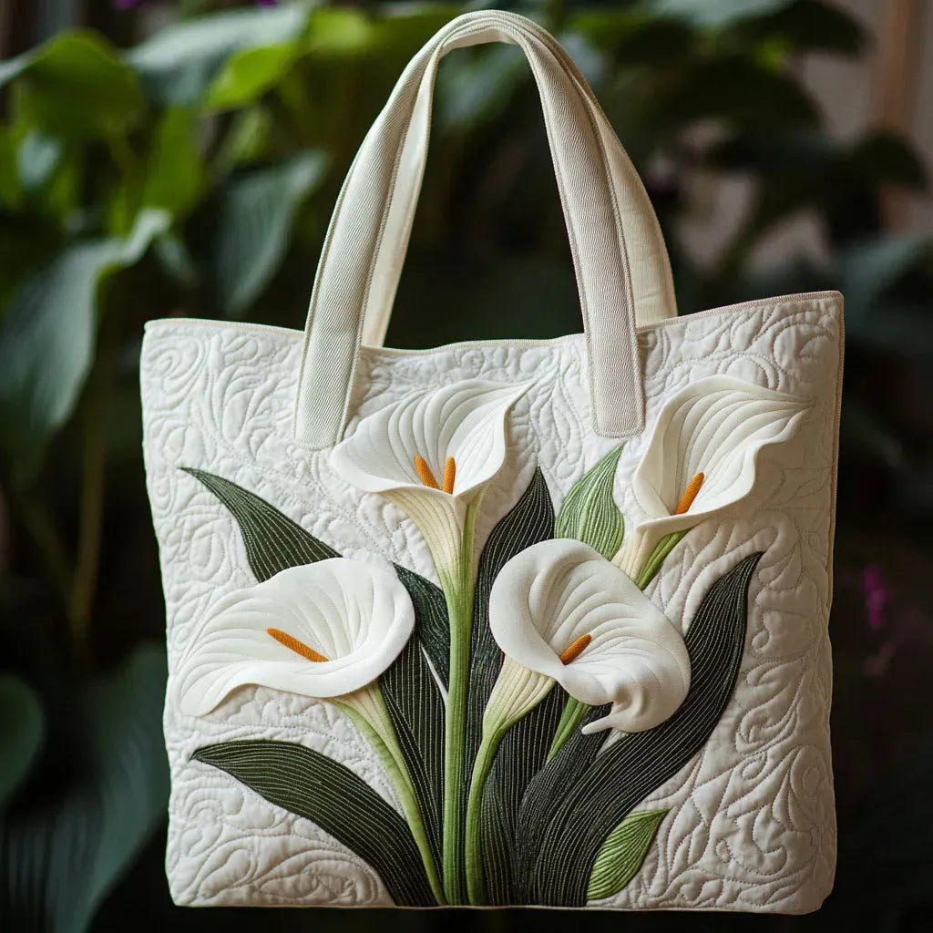 Bolso Tote Acolchado Copa de Leche Blanca