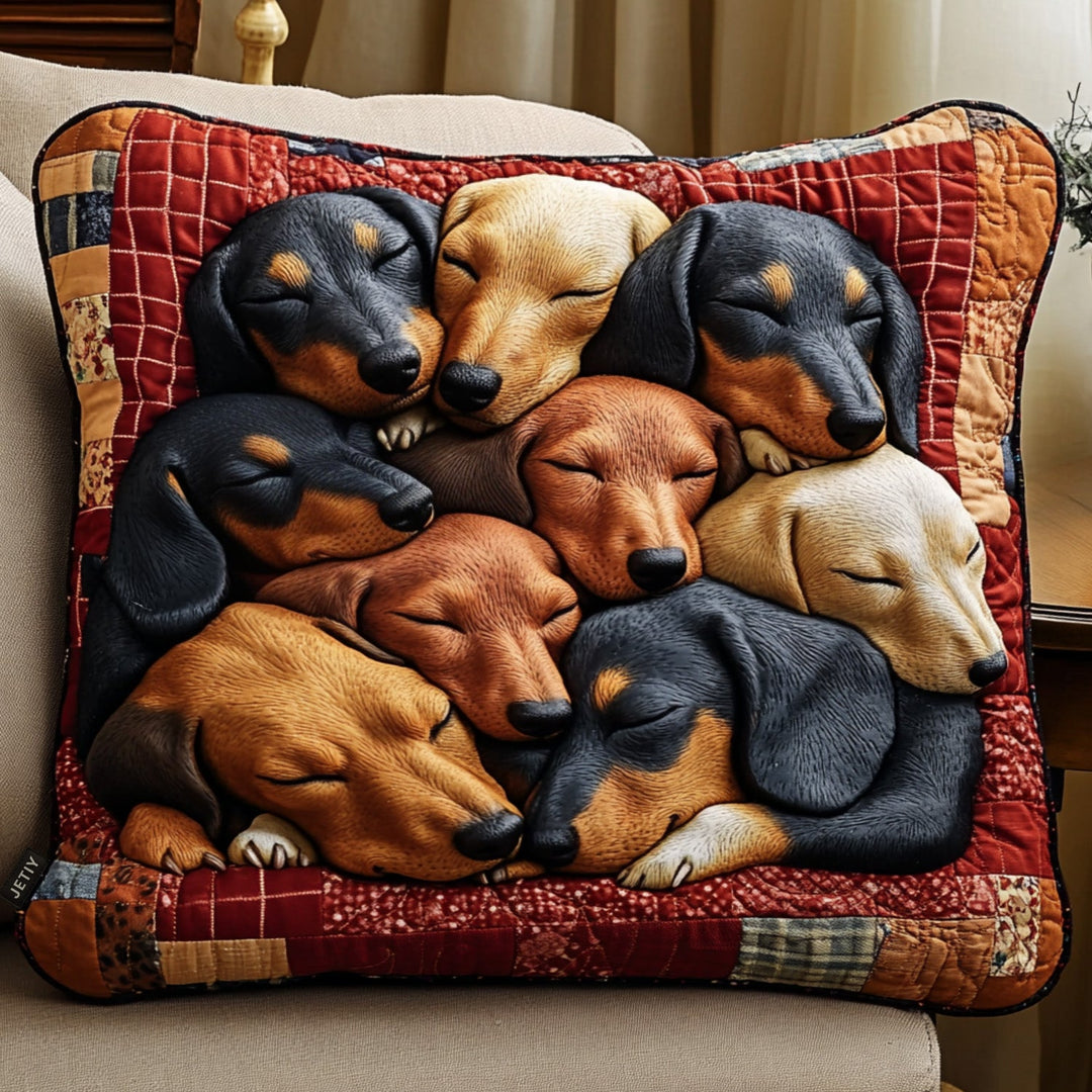 Funda de Almohada Acolchada Dachshund Delight