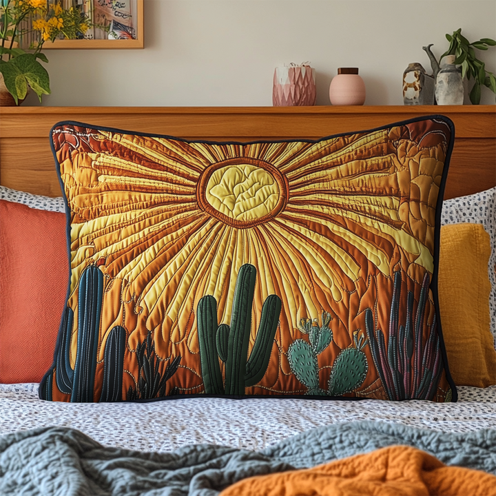 Funda de Almohada Acolchada Cactus Sunrise