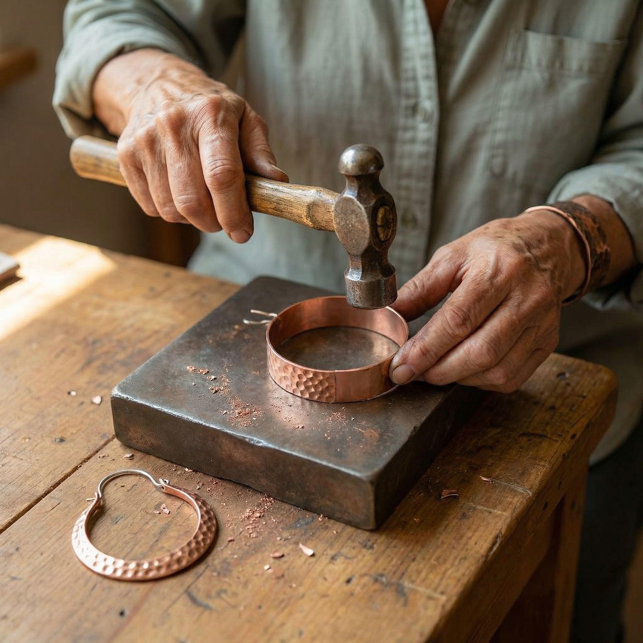 Pendientes de alambre de cobre