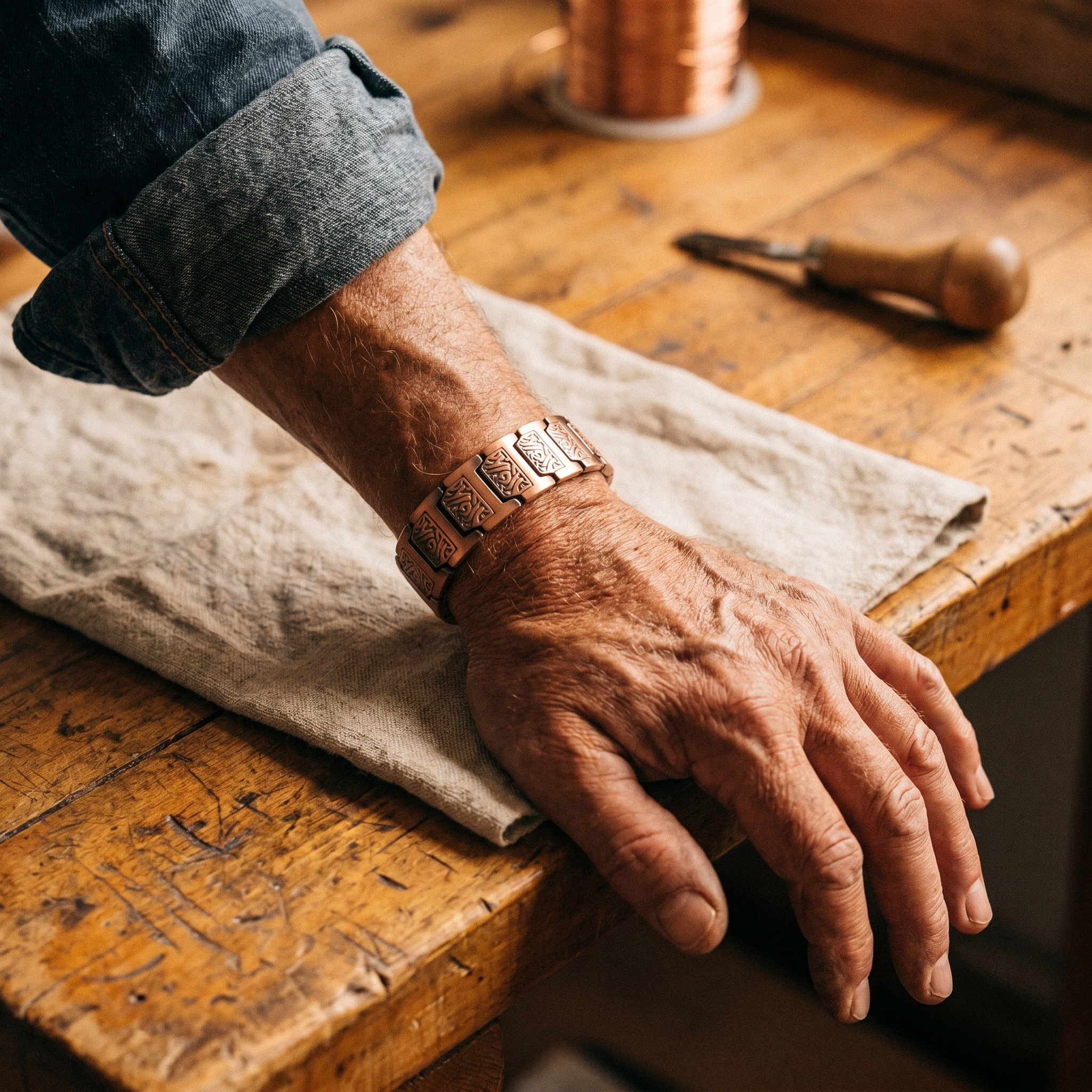 Pulsera de cobre para hombres Valle