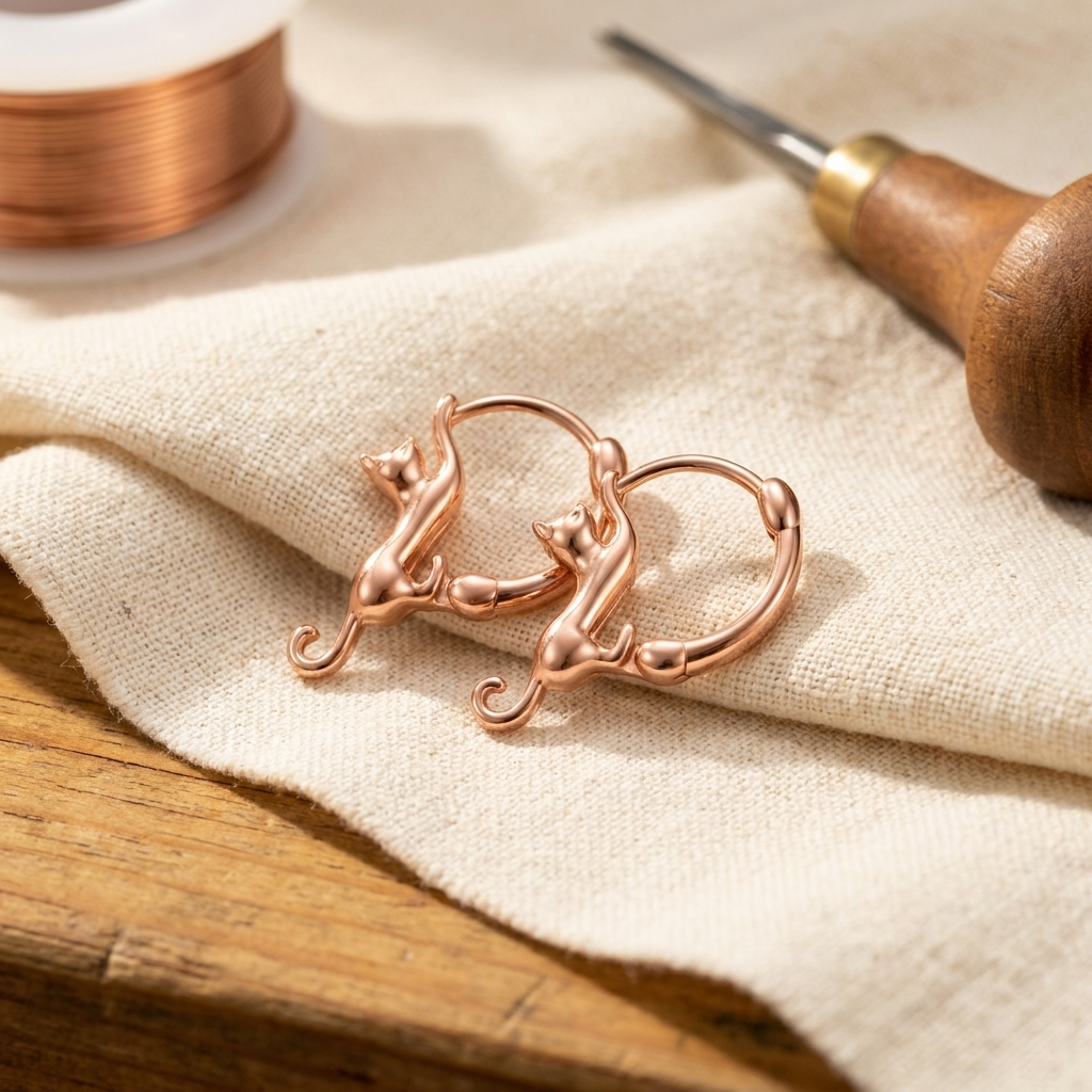Pendientes de Cobre Espiral