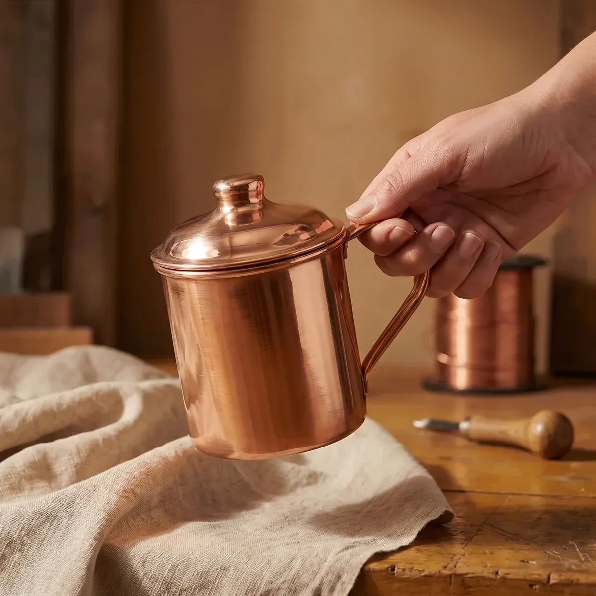 Taza de Cobre Forjada a Mano