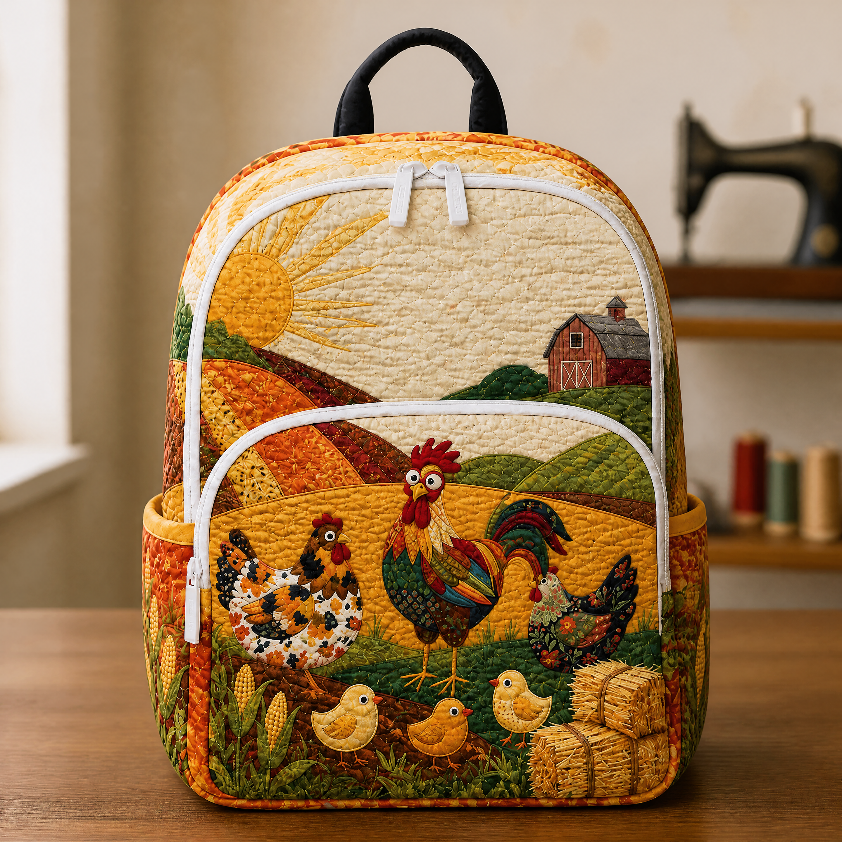 Mochila de acolchado - Pollo y granero