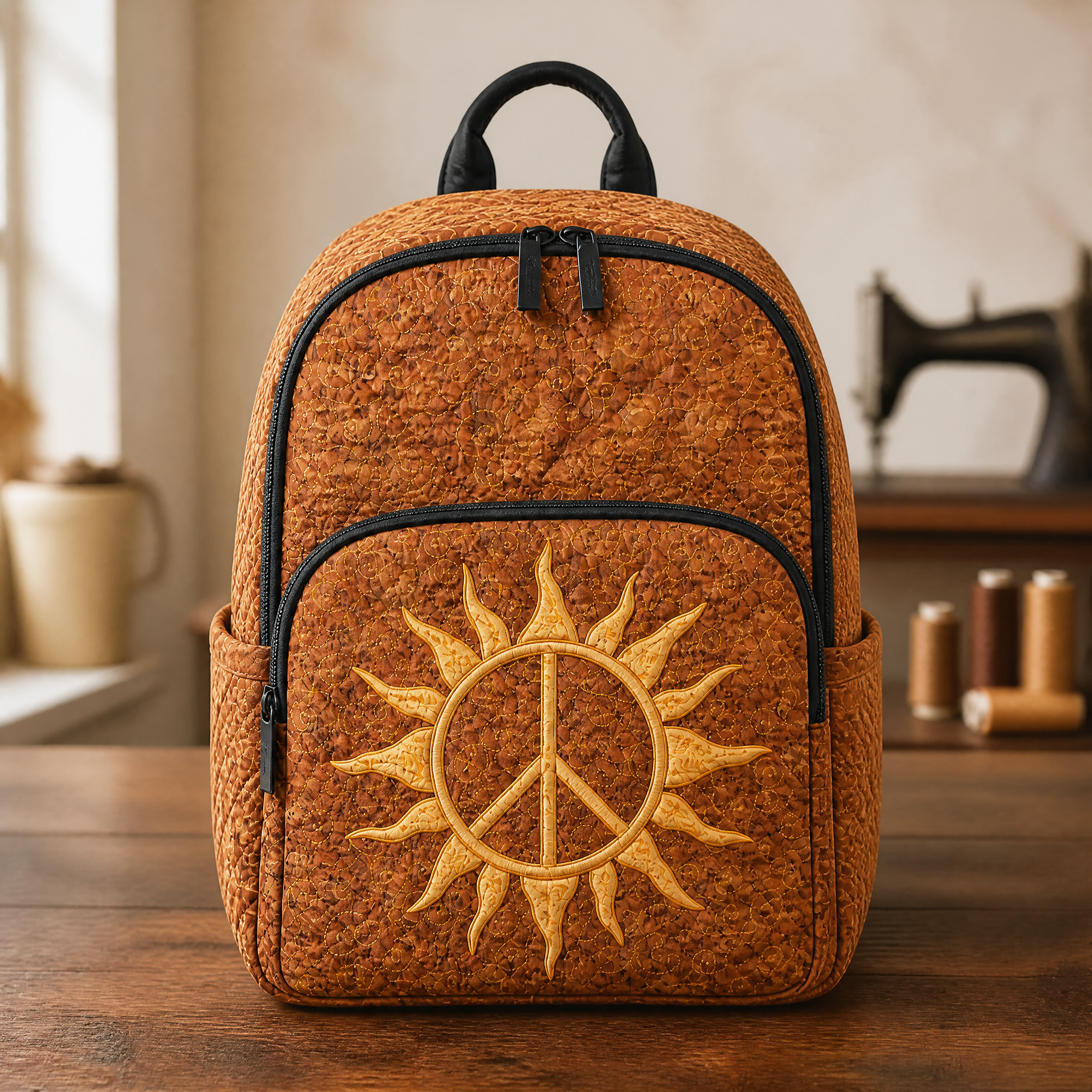 Mochila de acolchado - Símbolo del sol y la paz